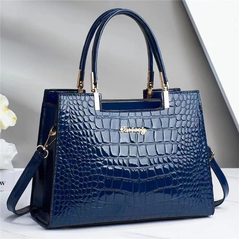 Top Trends: Light Luxury New Fashion Women&#039;s Shoulder Bag Solid Color Crocodile Pattern Tote Handbag High Quality PU Crossbody Bag New Retro Shoppable Styles