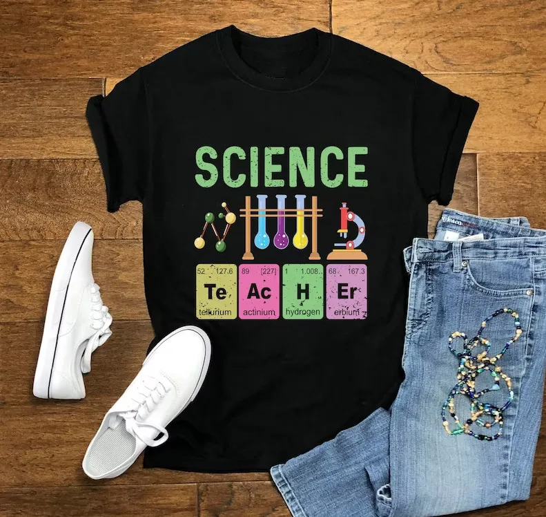 Top Trends: Funny Science Teacher Shirt Periodic Table Shirts Aesthetic Graphic Chemistry Teacher TShirt Cotton O Neck Short Sleeve Top Tees Shoppable Styles