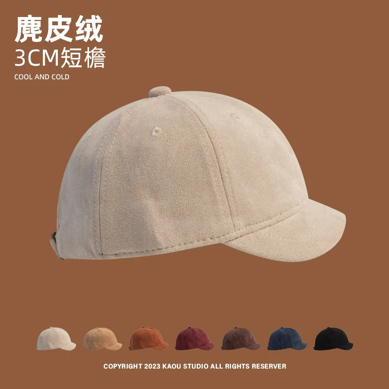 Top Trends: Japanese Street Short-Brimmed Peaked Cap Men&#039;s Spring And Autumn Suede Solid Color Baseball Cap Women&#039;s All-Match Retro Hat Shoppable Styles