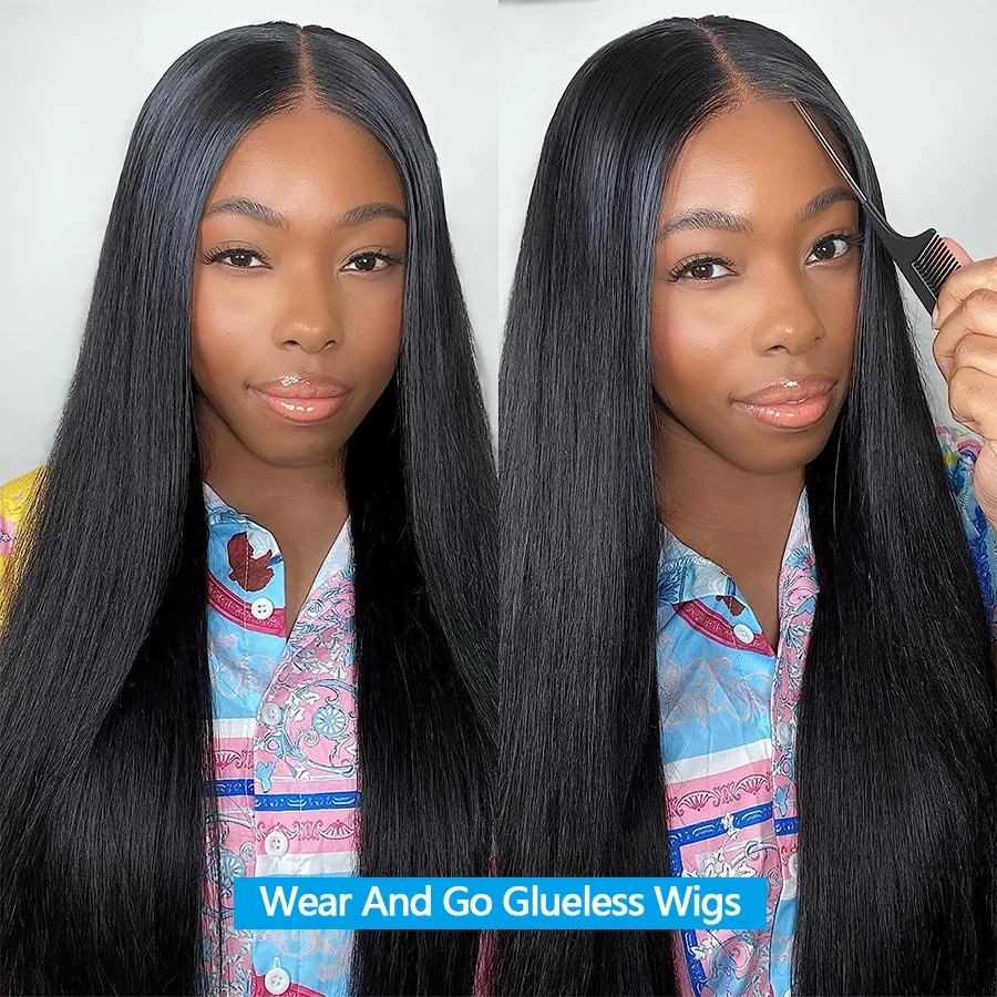 Top Trends: 26 Inches Wear And Go Glueless Human Hair Wigs 4X4 Straight Lace Closure Wigs Brazilian Glueless Wig Human Hair Ready To Wear Shoppable Styles