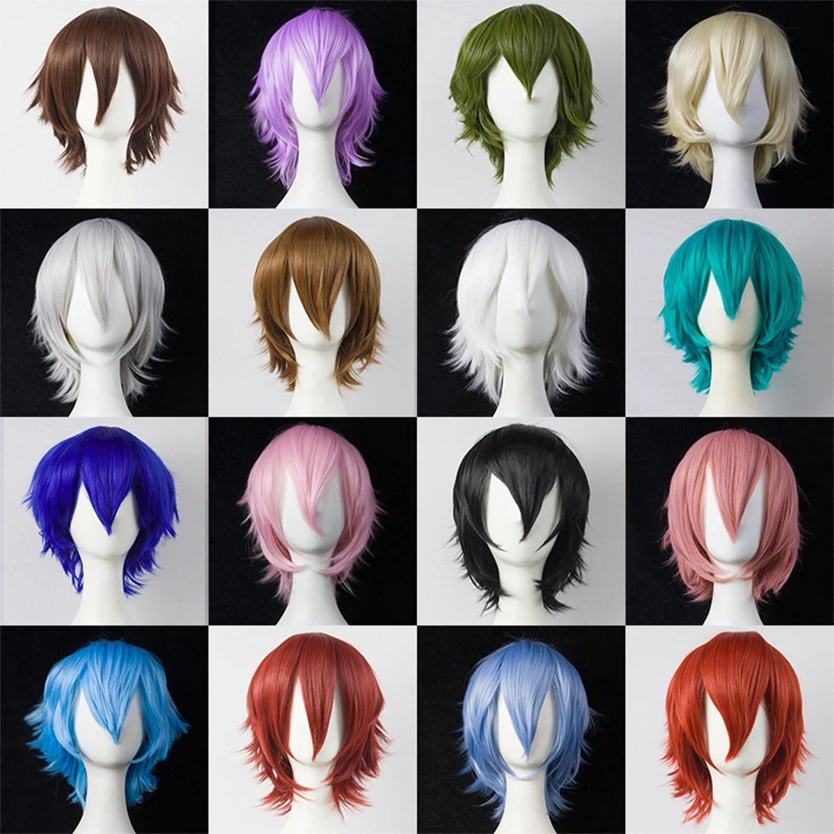 Top Trends: Cosplay Wig Synthetic Woman With Bangs Anime Wig Mullet Head Ombre White Black Heat-resistant Wig Shoppable Styles