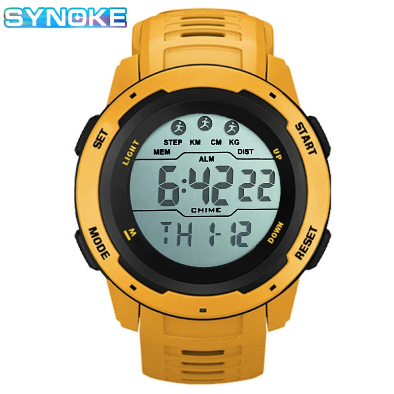 Top Trends: SYNOKE Brand Men Digital Watch Men&#039;s Sports Watches Timing Function Alarm Clock Waterproof 50M Digital Watch Military Clock Shoppable Styles