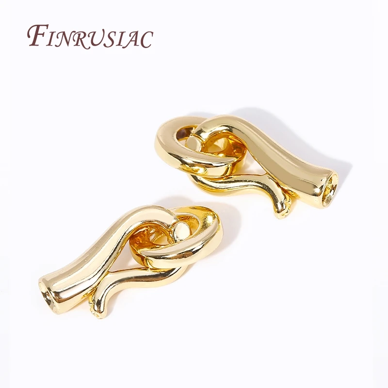 Top Trends: 18K Gold Plated Connector Clasps For Pearl Bracelet Necklace Making, Beads End Caps Fastener Clasps DIY Handmade Jewelry Findings Shoppable Styles