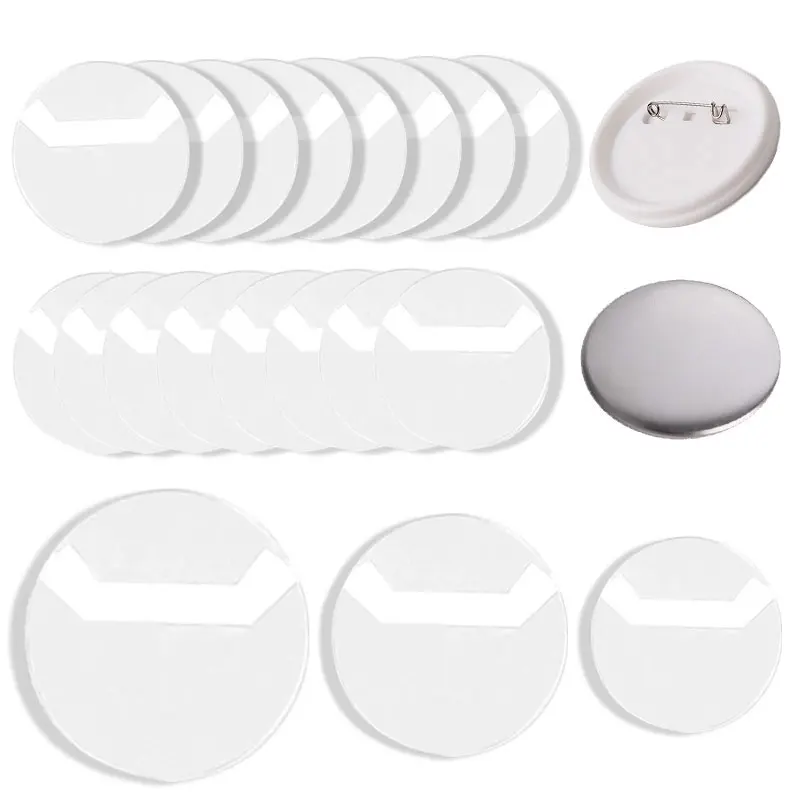 Top Trends: 10pcs Clear Round Badge PVC Protective Case Pins Badge Storage Bags For DIY Making Badge Display Bag Packing Cover Materials Shoppable Styles