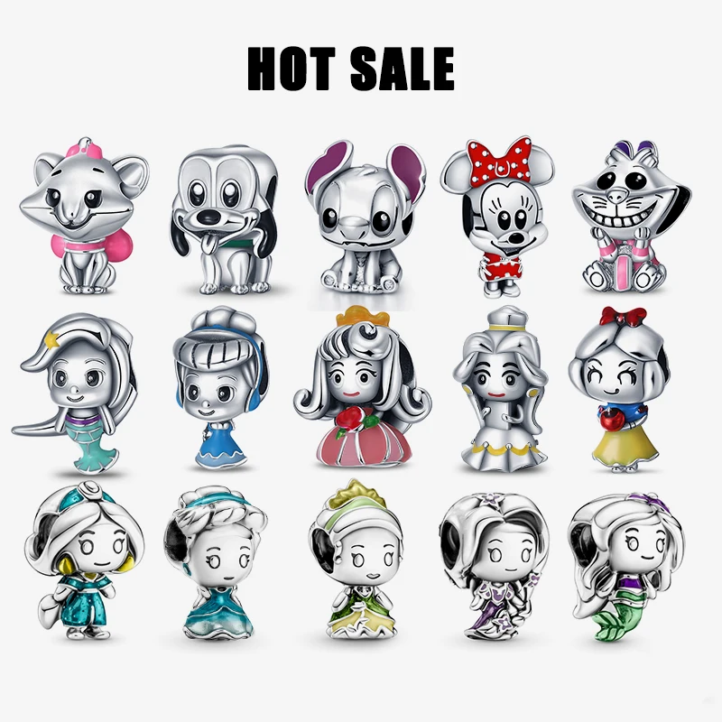 Top Trends: HOT Toys Disney 925 Sterling Silver Mickey Mouse Minnie Series Bead Charm Fit Pandora Disney Charm 925 Bracelet DIY Jewelry Gift Shoppable Styles