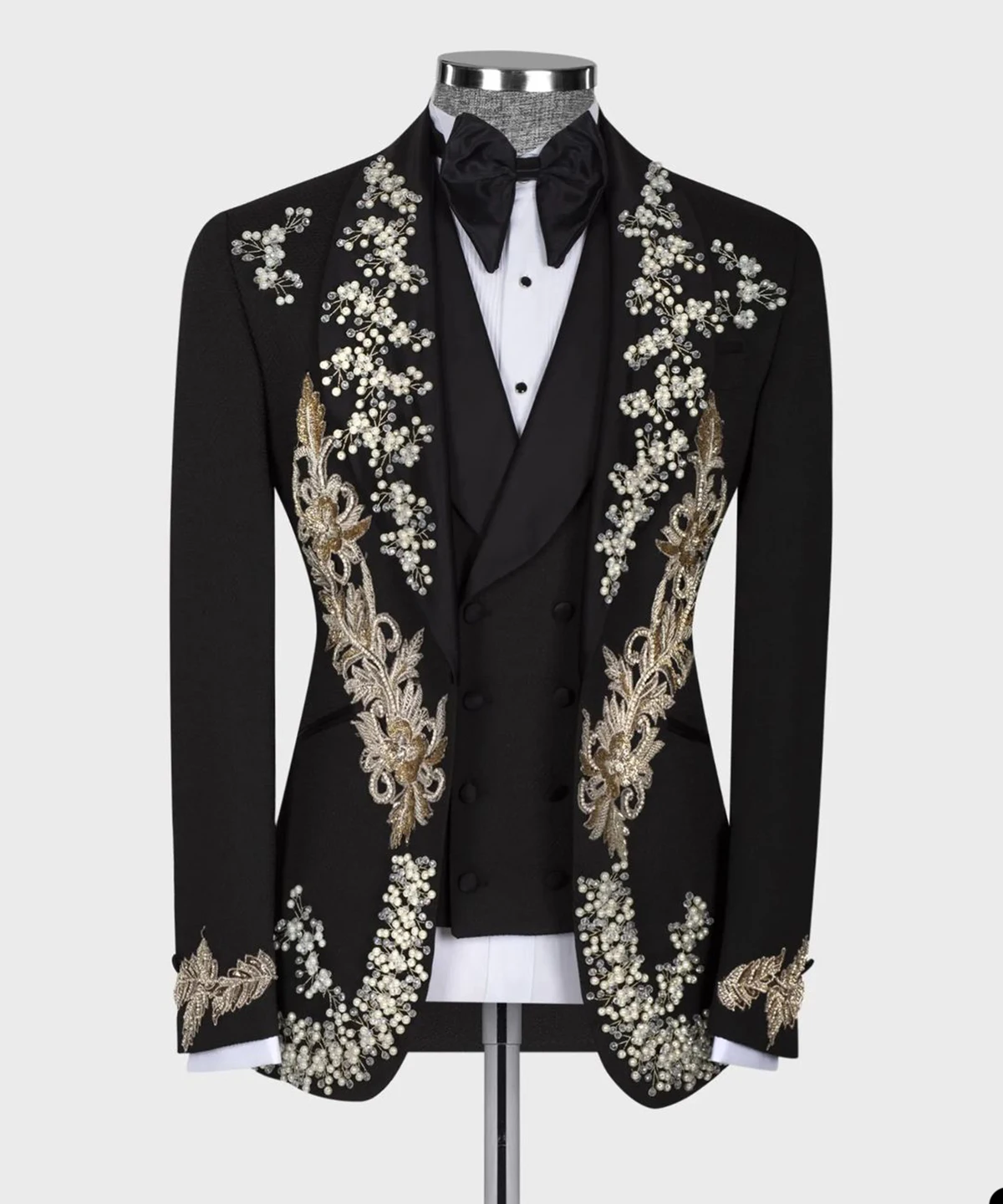 Top Trends: Custom Made Suits For Men Luxxury Men Suit 2 Pieces Blazer Vest Appliques Beads PearlFormal Work Wear Wedding Plus Size Tailored Shoppable Styles