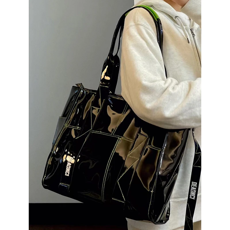 Top Trends: Richme Punk Women's Bag 2023 Trend Fashion Patent Leather Ladies Tote Bags Harajuku Aesthetic Moto Style Crossbody Shoulder Bags Shoppable Styles - Image 3