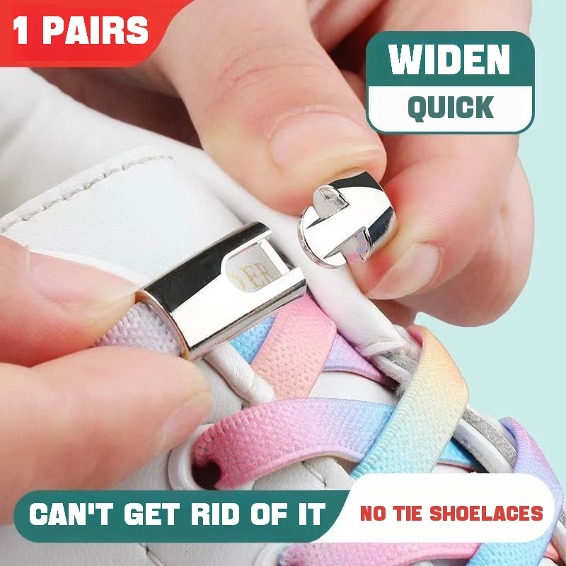 Top Trends: Elastic Laces Sneakers Lock No Tie Shoelaces 8MM Width Kids Adult Rubber Bands Flat Shoelace Without Ties Shoes Accessories Shoppable Styles