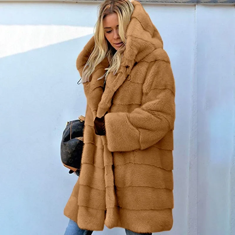 Top Trends: New Oversize Winter Women's Fur Coat Faux Fox Fur Windbreaker Hooded Long Parkas Jackets Padded Warm Shoppable Styles