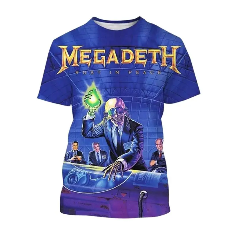 Top Trends: 3D Fashion Megadeth Printing T-shirt Summer Men Ladies Popular T Shirts Hip Hop Style Short Sleeves Pullover Boys Vintage Tops Shoppable Styles