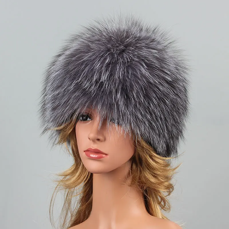 Top Trends: ICYMI Women Real Fox Fur Hats Winter Elastic Luxury Fur Caps Knitted Lined Genuine Raccoon Fox Fur Beanies Russian Bomber Hats Shoppable Styles