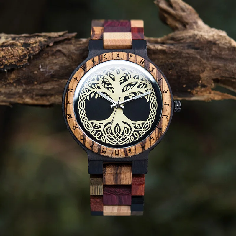 Top Trends: BOBO BIRD Men Watches Viking Warriors Collection Valknut Handmade Wooden Watch Custom Logo Dropshippping Shoppable Styles