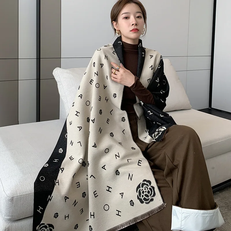 Top Trends: Luxury Brand Women Scarf Winter Cashmere Large Shawl Wraps Winter Letter Scarves Pashmina Blanket Warm Bufandas Female Foulard Shoppable Styles