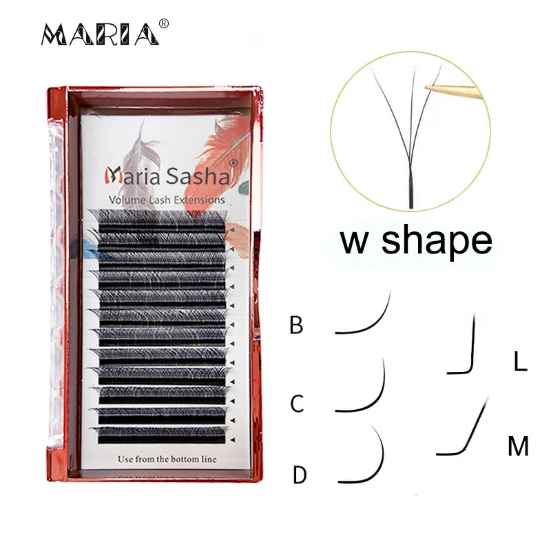 Top Trends: MARIA 3D W Shaped Soft Lash Extension Supplies 0.07 Brown Eyelashes Wholesale Natural Makeup Easy Fan Y Clusters Private Label Shoppable Styles