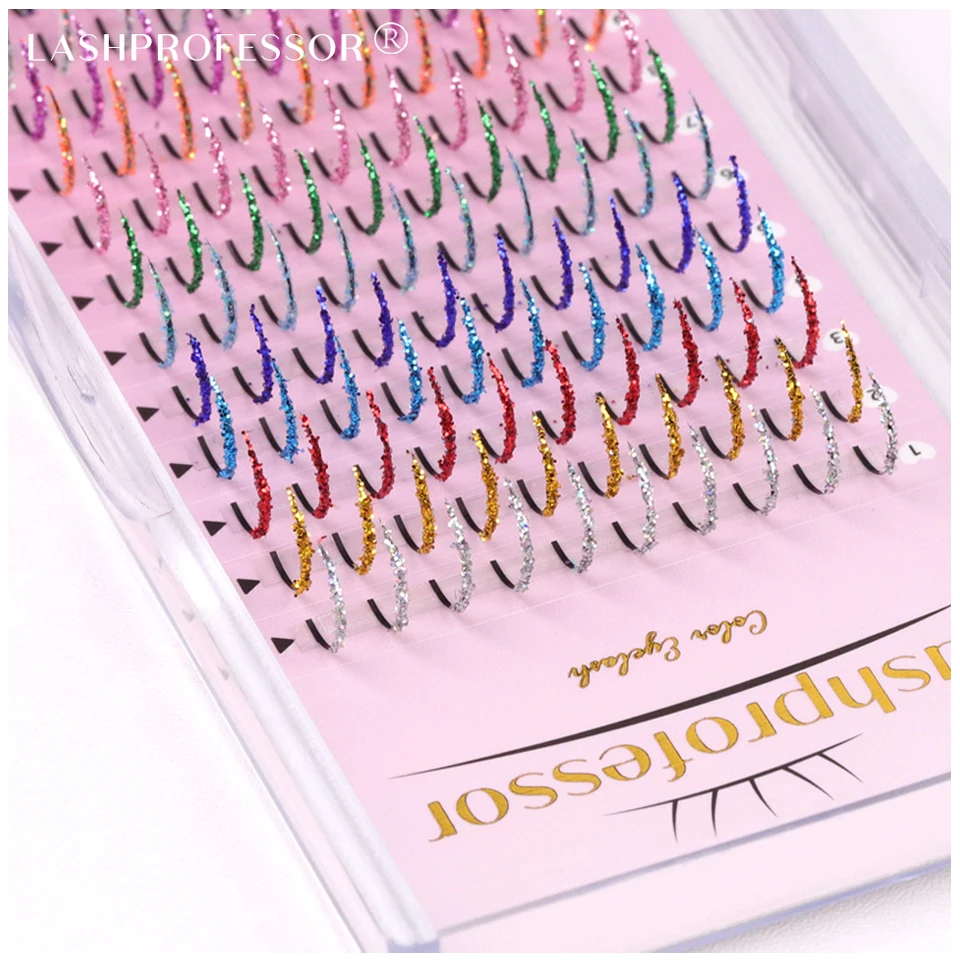 Top Trends: Lashprofessor Mix Color Glitter Lashes Fashion Shiny Colorful Russian Volume Individual Eyelash Extensions Colors Glitter Lashes Shoppable Styles