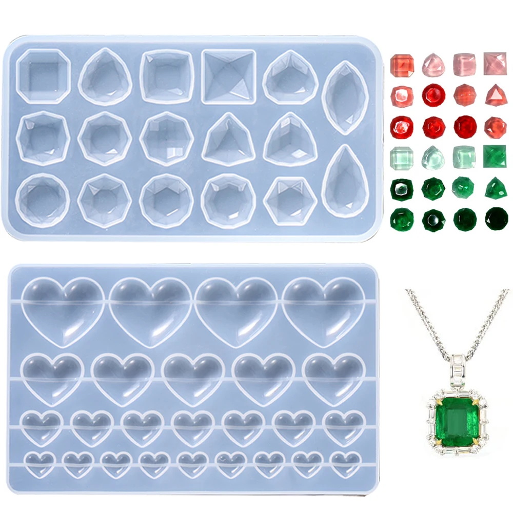 Top Trends: DIY Cube Ring Necklace Bracelet Nail Art Gem Patch Crystal Epoxy Resin Love Shape Silicone Mold For Jewelry Making Shoppable Styles