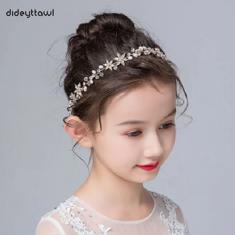 Top Trends: Dideyttawl Crystal Headwear For Kids Rhinestone Girls Wedding Junior Bridesmaid Hair Accessories NEW Shoppable Styles