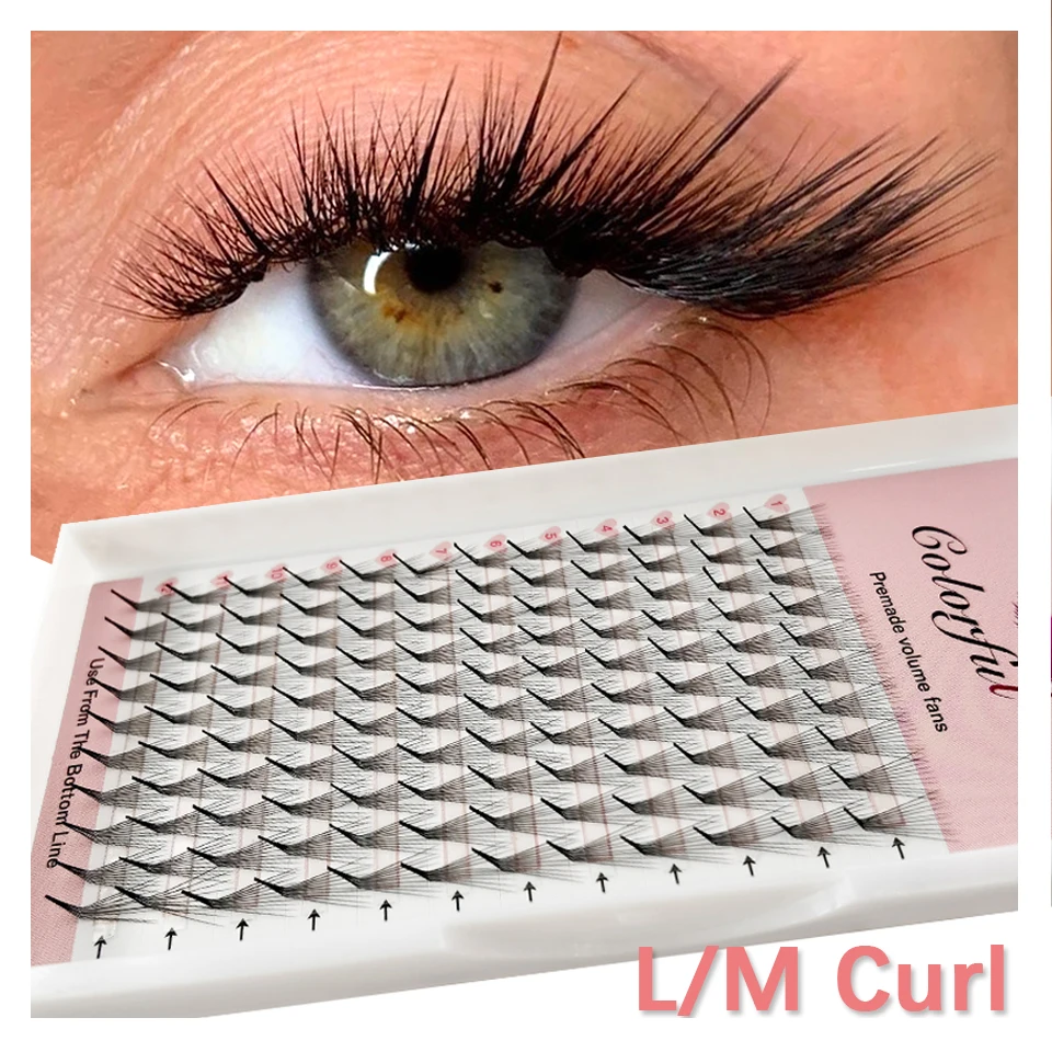 Top Trends: L / M CURL Premade Volume Lash Thin Pointy Base 10D Faux Mink Lashes Extension Russian Volume Individual Lash Makeup Cilios L Curl Shoppable Styles