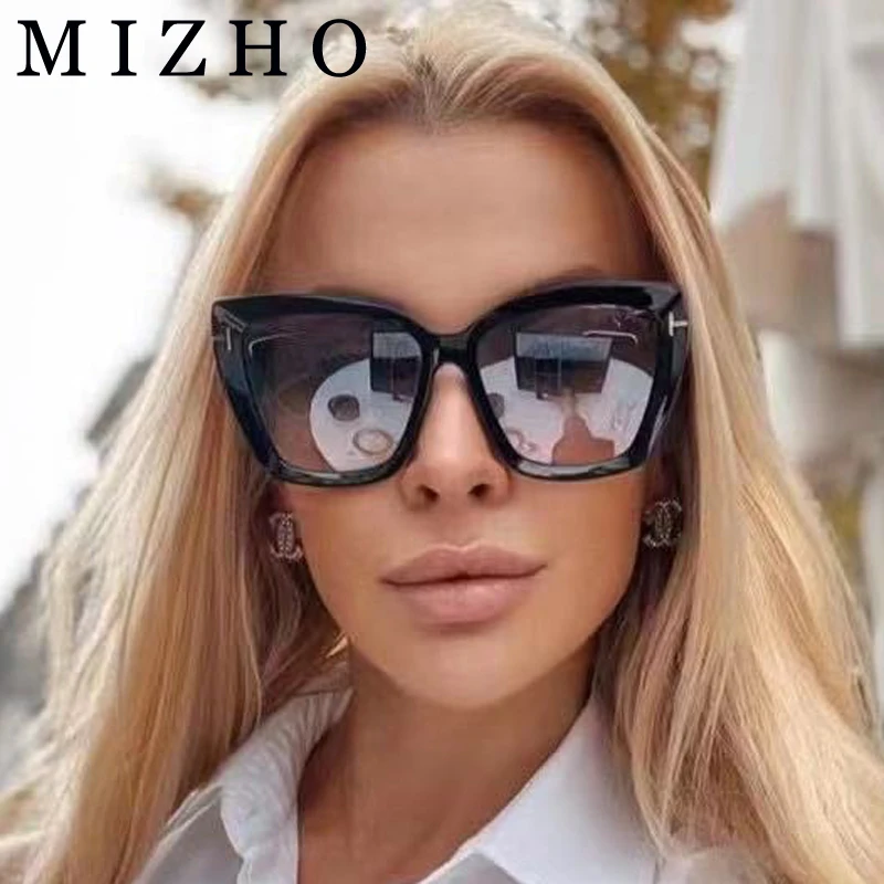 Top Trends: MIZHO Brand Designer Cat Eye Sunglasses Woman Vintage 2024 High Quality Sun Glasses Fashion Big Frame Cool Sexy Female Oculos Shoppable Styles