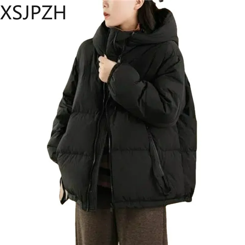 Top Trends: Women's Cotton Padded Jacket Short Loose Plus Size Hooded Thin Explosions Tide Fashion New Korean Version 2023 Versatile Tideway Shoppable Styles