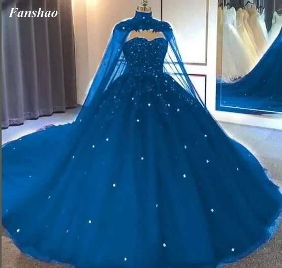 Top Trends: Fanshao Wd730 Sweetheart Quinceanera Dress With Cape For 15 Years Fashion Lace Beads Court Train Princess Birthday Party Gown Shoppable Styles - Image 3