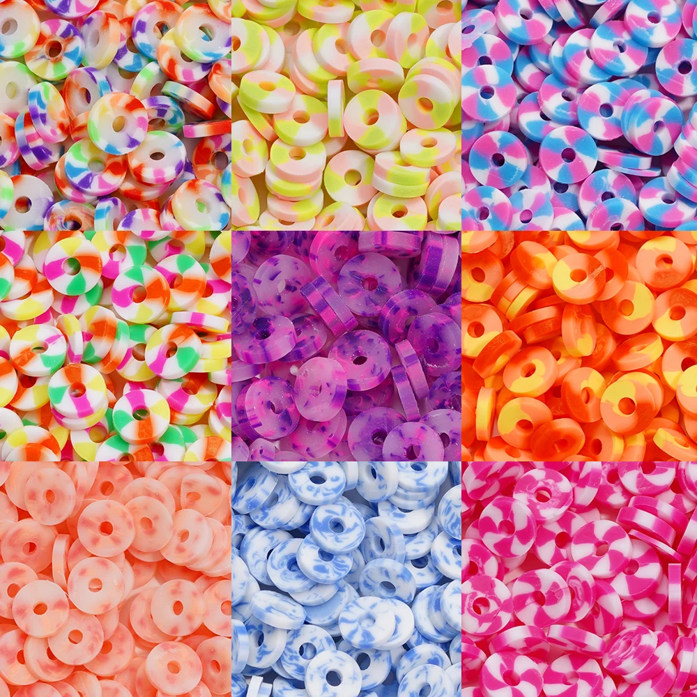 Top Trends: 350Pcs / Lot 6mm Flat Round Polymer Clay Beads Loose Spacer Beads For Jewelry Making DIY Needlework Bracelet Necklace Earrings Shoppable Styles