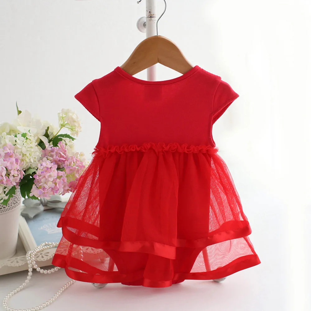 Top Trends: Solid Lacde Bowknot Baby Girl Dress Infant Birthday Tutu Bow Clothes Party Jumpsuit Princess Romper Dress Платья Для Девочек Shoppable Styles - Image 2