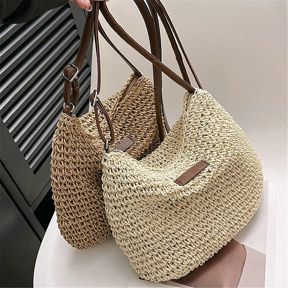 Top Trends: Summer Straw Crossbody Bag 2024 Ladies Beach Holiday Woven Totes Casual Bag Women Shoulder Handbags Messenger Purse Shopping Bag Shoppable Styles