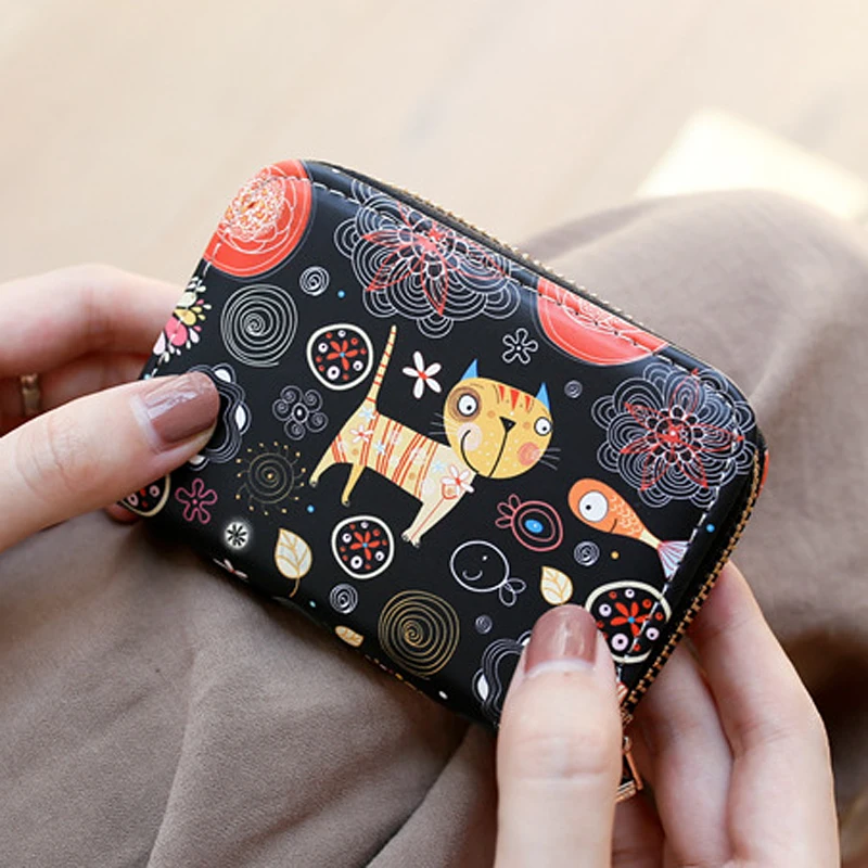 Top Trends: New Fashion Printed Women Card Bag Leather Wallet Cartoon Business Card Case Credit Card Holder Girl Mini Zip Clutch Bag Purse Shoppable Styles - Image 5