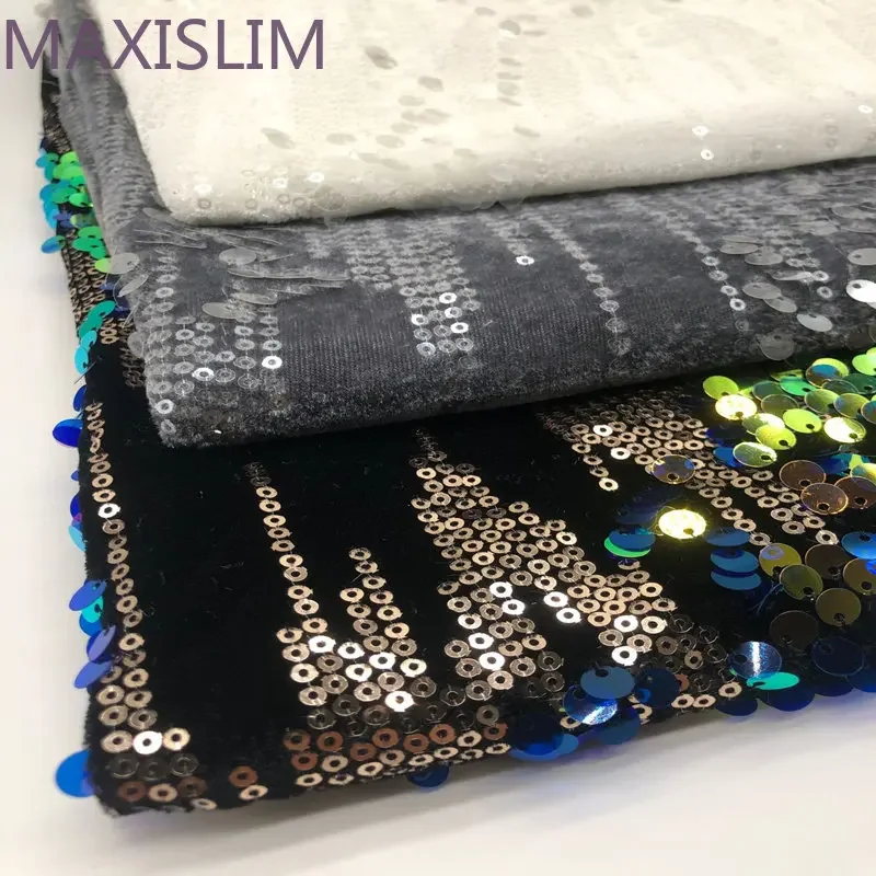 Top Trends: 3+ 7MM DIY Pink Black Gray White Fashion Flannel Sequin Fabric For Background Tablecloth Decoration Costume Design Wide:125CM Shoppable Styles