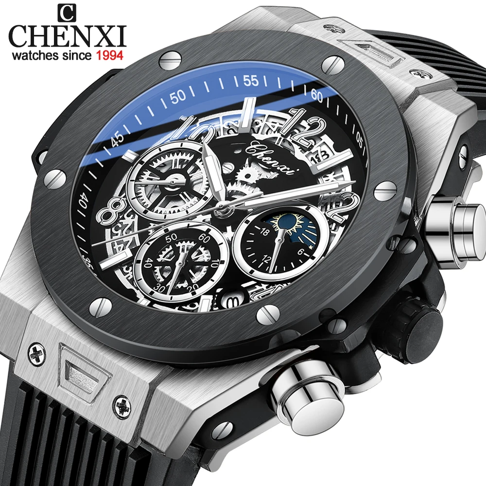 Top Trends: CHENXI Fashion Mens Watches Waterproof Luminous Sport Chronograph Top Brand Luxury Men Date Quartz Watch Big Dial Wristwatch Shoppable Styles