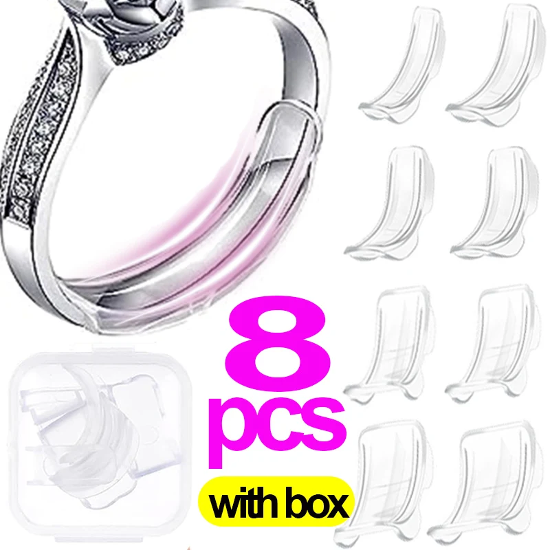 Top Trends: 8 Sizes Silicone Invisible Clear Ring Size Resizer Loose Rings Reducer Ring Sizer Fit Rings Jewelry Tools Tightener Accessories Shoppable Styles