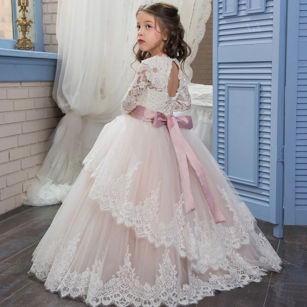 Top Trends: Holy Communion Dresses White Flower Girl Dresses For Wedding Lace Appliques Beaded Pageant Gown Custom Made Shoppable Styles