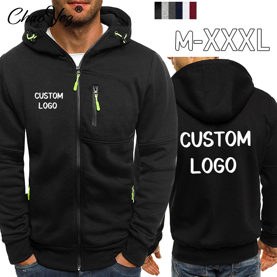 Top Trends: Custom Your Logo Men Zipper Sports Hoodies Men Fashion Cool Zipper Thin Jacket Coat Autumn Winter Casual Sportwear Clothing 2023 Shoppable Styles