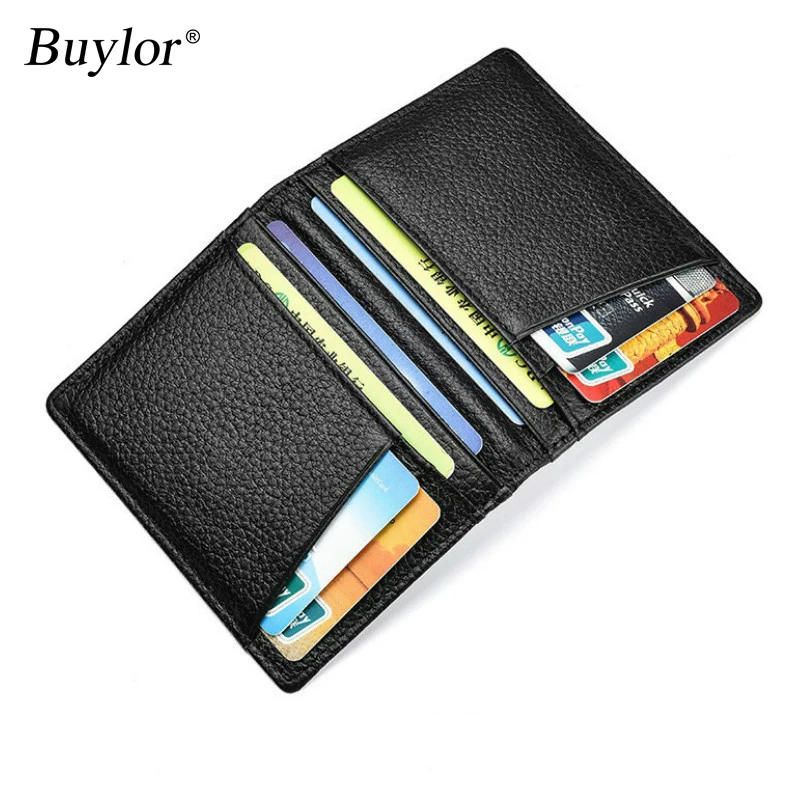 Top Trends: Buylor Men's Wallet Soft Super Slim Wallet Genuine Leather Mini Credit Card Holders Wallet Thin Card Purse Small Bags For Women Shoppable Styles