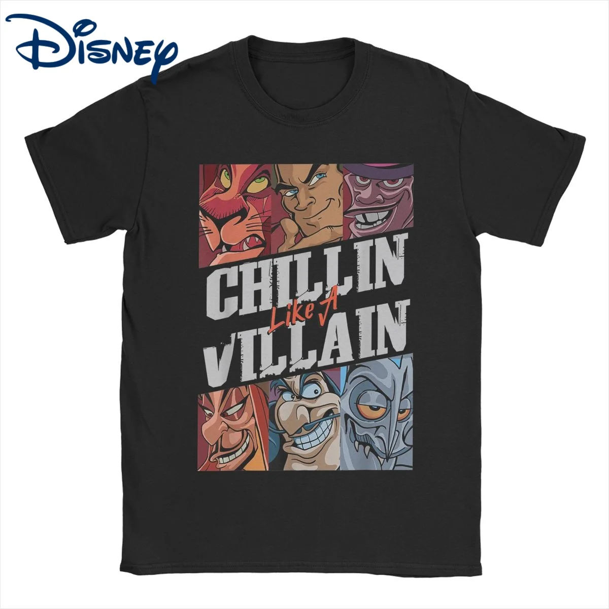 Top Trends: Men Women T-Shirt Disney Villains Funny 100% Cotton Tees Short Sleeve Chillin Like A Villain Group Portrait T Shirt Tops 6XL Shoppable Styles