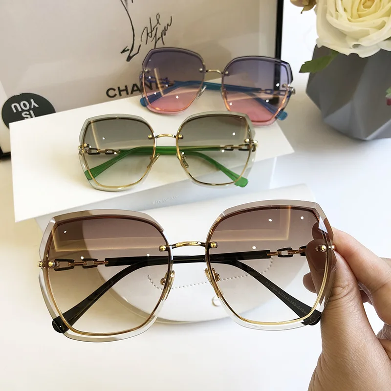 Top Trends: Fashion Rimless Square Sunglasses For Women 2023 Brand Designer Sun Glasses Vintage Shades Female Pink Eyewear Gafas De Sol Shoppable Styles