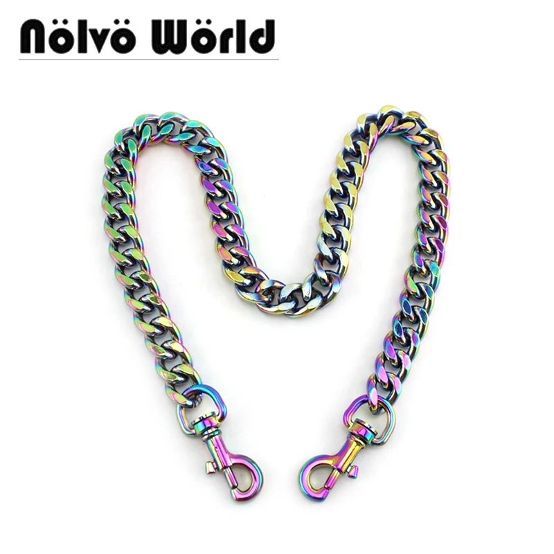 Top Trends: 1 Piece 13mm Anodized Iridescent Rainbow Aluminium Chain For Women Bags Purse Wallets Long Strap Chain Chains Shoppable Styles