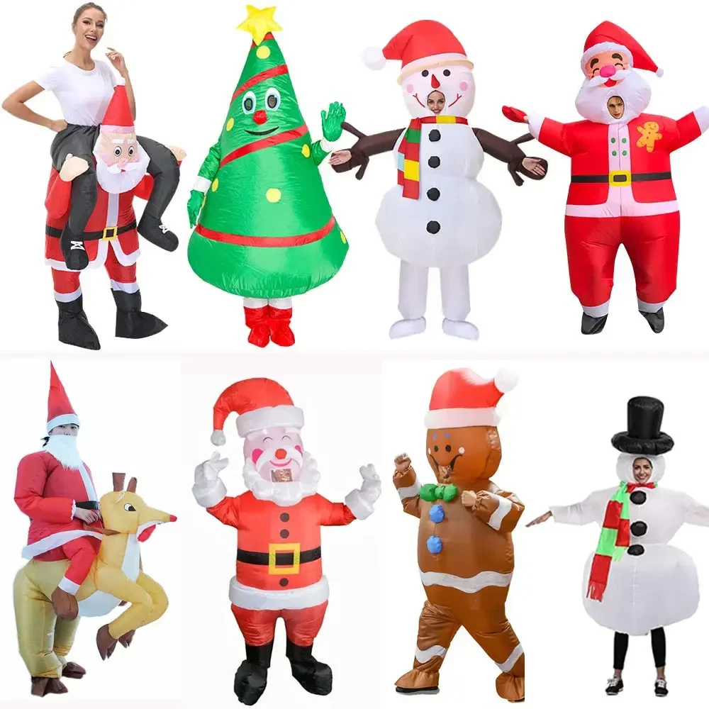 Top Trends: Halloween Cosplay Mascot Funny Inflatable Costume Santa Claus Christmas Snowman Tree Christmas Carnival Party Shoppable Styles