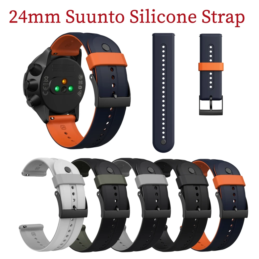 Top Trends: For Suunto 7 Silicone Watch Strap 24mm Double Color Wristband For Suunto 9 Baro Suunto Spartan Sport Wrist Hr Bracelet D5 Belt Shoppable Styles