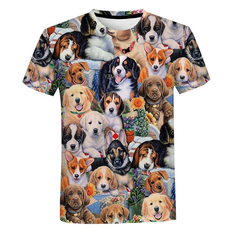 Top Trends: New Funny Fashion Casual Trend Streetwear Tops Summer Animal 3D Printed Cat Dog Graphic T Shirts Interesting Round Neck Tees Shoppable Styles