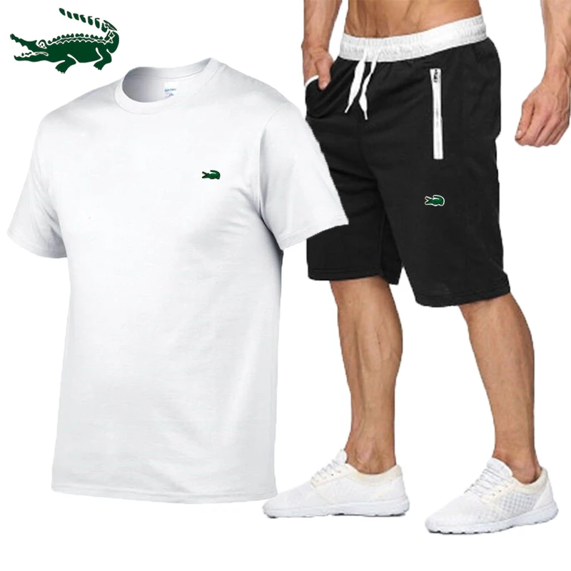 Top Trends: 2023 High Quality Spring And Summer New Men's Casual Sports Cotton Round Neck Short-sleeved T-shirt+ casual Sports Pants Set Shoppable Styles - Image 5