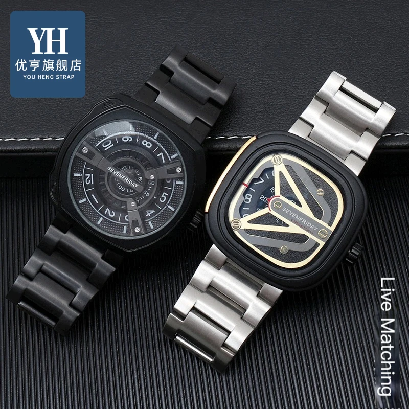 Top Trends: For Seven Friday Stainless Steel Big Dial Strap Large Size Men Metal Solid Wrist Watch Band Bracelet 22 24 26mm 28mm 30mm Shoppable Styles - Image 5