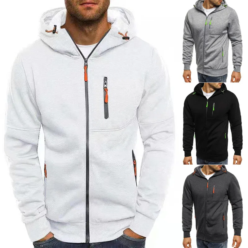 Top Trends: Men&#039;s Hoodies Sweatshirts Spring Autumn Casual Solid Zip Up Hoodie Tracksuit Long Sleeve Hooded Sweatshirt M-4XL Hoody Coat Men Shoppable Styles