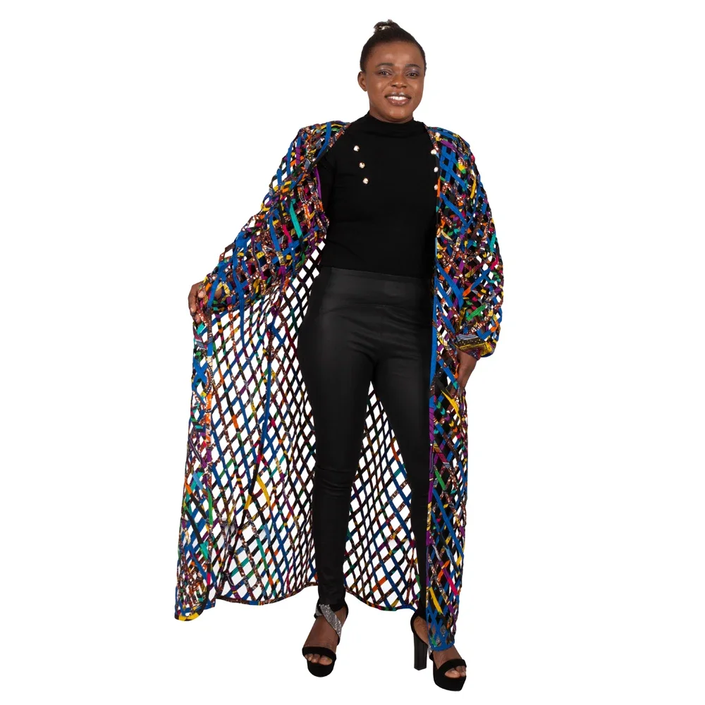 Top Trends: African Women Customize Robe Dresses With Belt Hollow Net Dress Long Sleeve Party Fashion Clothes Kg1138 Shoppable Styles