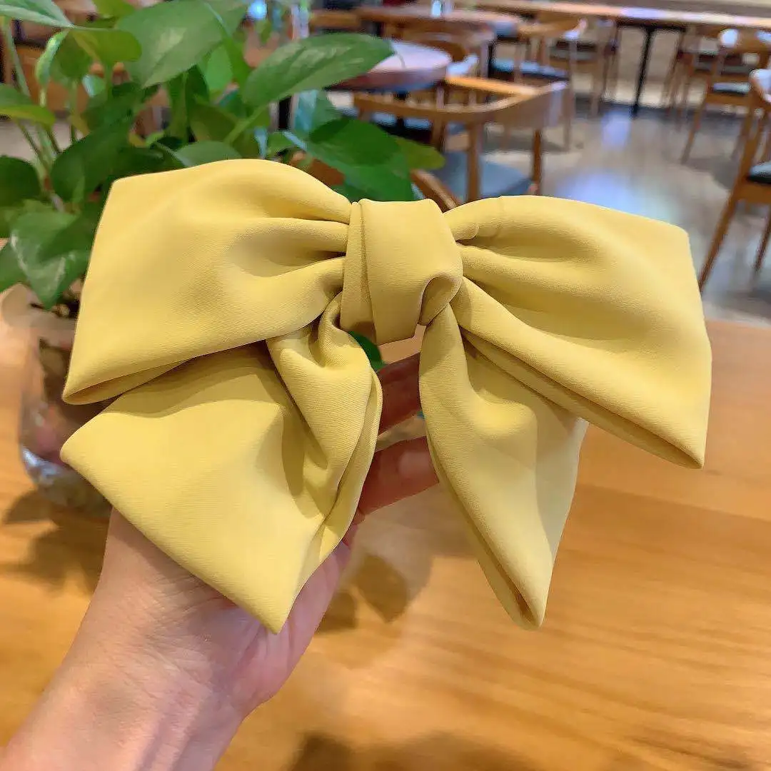 Top Trends: Candy Bow Spring Clip Hair Clip Satin Solid Barrette Bow Hairpin Temperament Girl Top Clip Female Elegant Drape Hair Accessoreis Shoppable Styles - Image 4