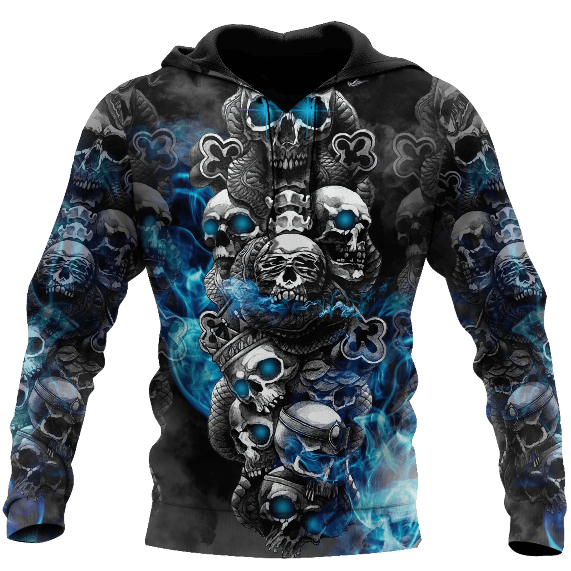 Top Trends: Blue Skull Funny Pattern 3D Printed Men's Hoodie Spring And Autumn Unisex Hoodies Casual Sportswear Shoppable Styles