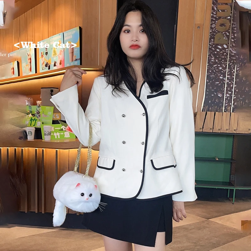 Top Trends: 2023 New Fashion Plush Bag Women Animal Mini White Cat Shoulder Bag Girls Cute Fur Mobile Phone Bag Ladies Female Purse Chain Shoppable Styles - Image 3