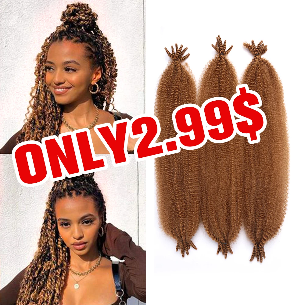 Top Trends: Kinky Marley Braiding Crochet Hair Bulk Extensions Faux Locs Pre-Separated Springy Afro Twist Hair For Butterfly Locs Braids Shoppable Styles