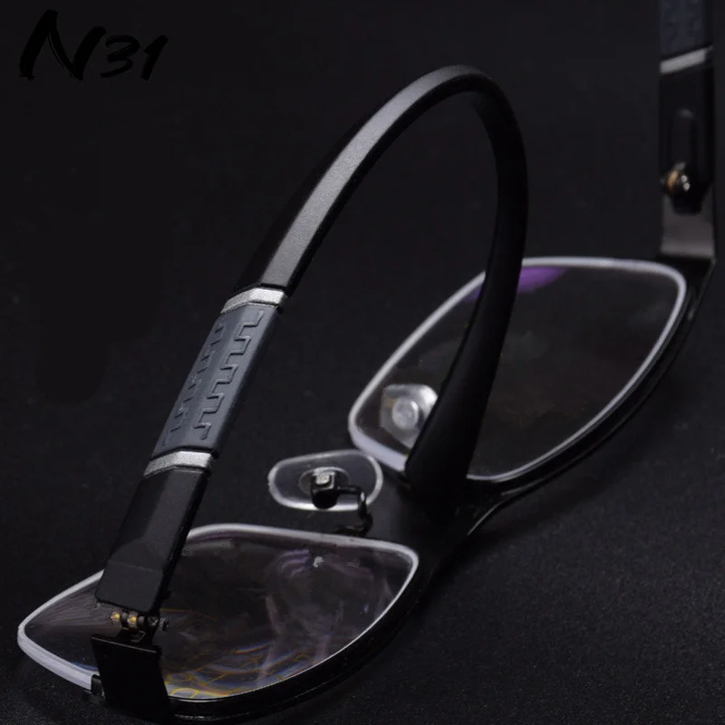 Top Trends: Men's Reading Glasses Business Half Frame Diopter High Quality Radiation Proof Flat Mirror 0 To + 400 Shoppable Styles - Image 3